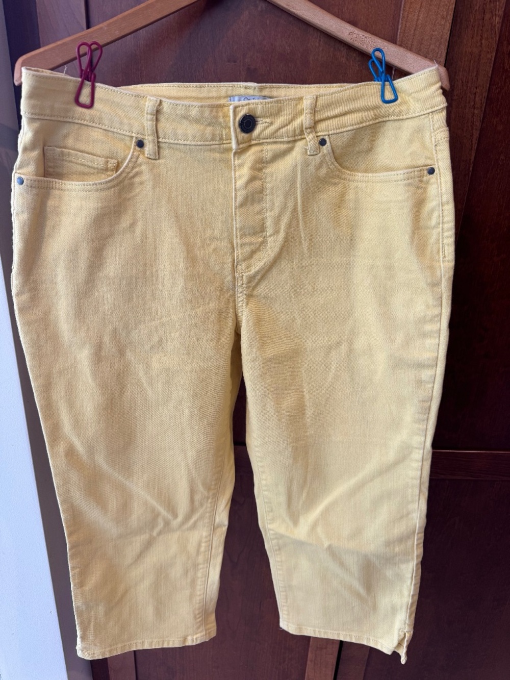 Croft & Barrow Yellow  Capris  Crop Pants Cotton Poly Size 12